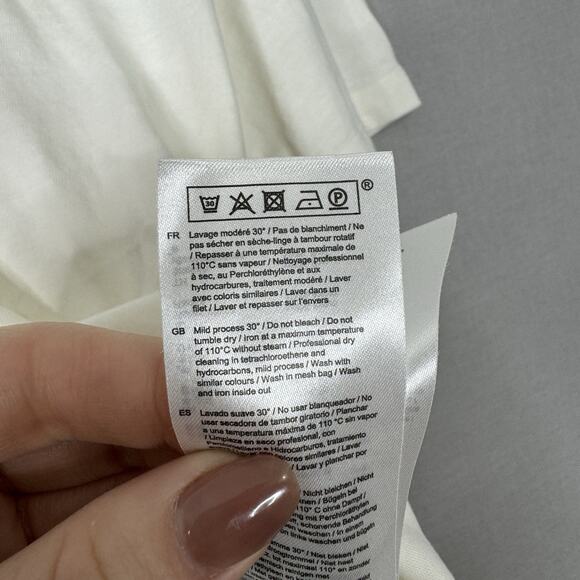 Maje Womens Top 1 / Small White 100% Cotton Lace Up Back T-Shirt Streetwear Tee - Picture 9 of 10